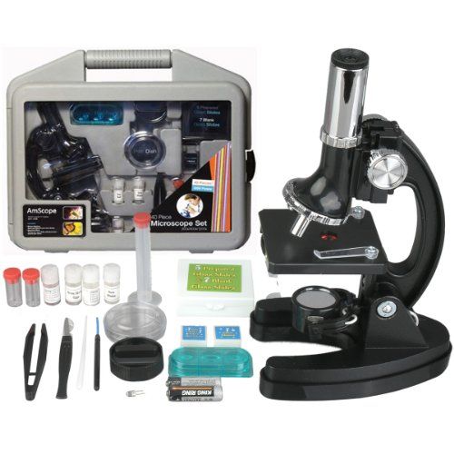  [아마존베스트]AmScope AMSCOPE-Kids M30-ABS-KT51 120x-1200x 6-Powers Metal Frame & Base with 52-pc Accessories, Among The TOP 3 Picks of The Best Student Beginner Microscope Kit in 2016, Recommended by M