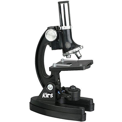  [아마존베스트]AmScope-KIDS 120X-240X-300X-480X-600X-1200X Educational Beginner Biological Microscope Kit with Metal Frame