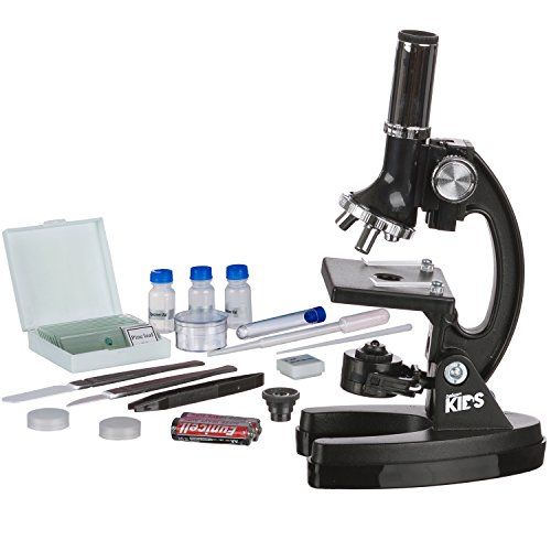  [아마존베스트]AmScope-KIDS 120X-240X-300X-480X-600X-1200X Educational Beginner Biological Microscope Kit with Metal Frame