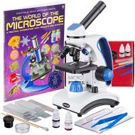 [아마존베스트]AmScope Awarded 2017 Best Student Microscope 40X-1000X Dual Light Glass Lens Metal-Body Student Microscope with Slides, Tools and Book