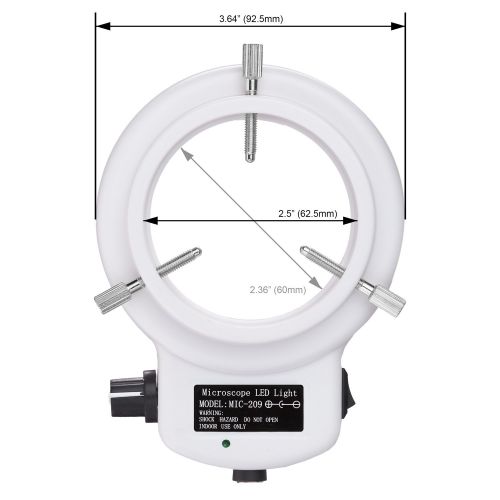  AmScope LED-144W-ZK White Adjustable 144 LED Ring Light Illuminator for Stereo Microscope & Camera