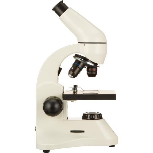  AmScope M120C-2L-PB10-E1 Digital Compound Monocular Microscope, WF10x and WF25x Eyepieces, 40x-1000x Magnification, Brightfield, Upper and Lower LED Illumination, Plain Stage, Incl
