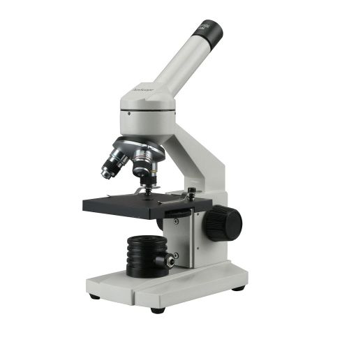  AmScope - M102C-PB10 40X-1000X Biological Compound Microscope with Prepared and Blank Slides for Student and Kids