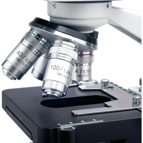  AmScope B120B Siedentopf Binocular Compound Microscope, 40X-2000X Magnification, Brightfield, LED Illumination, Abbe Condenser, Double-Layer Mechanical Stage