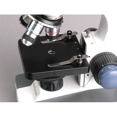  [아마존베스트]AmScope M150C-PS25 Compound Monocular Microscope, WF10x and WF25x Eyepieces, 40x-1000x Magnification, LED Illumination, Brightfield, Single-Lens Condenser, Coaxial Coarse and Fine