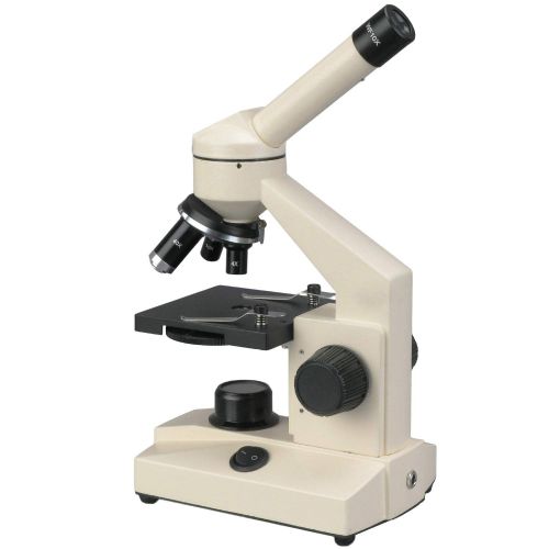  [아마존베스트]AmScope Optical Glass Lens All-Metal LED Compound Microscope, 6 Settings 40x-1000x, Portable AC or Battery Power