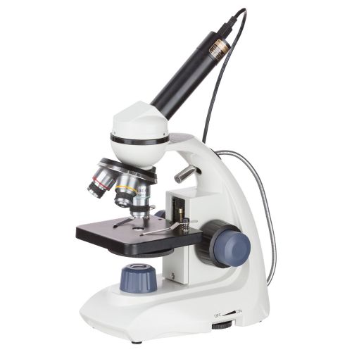 [아마존베스트]AmScope M170C-E 40X-1000X Dual LED Solid-Metal Portable Compound Microscope with Camera, White