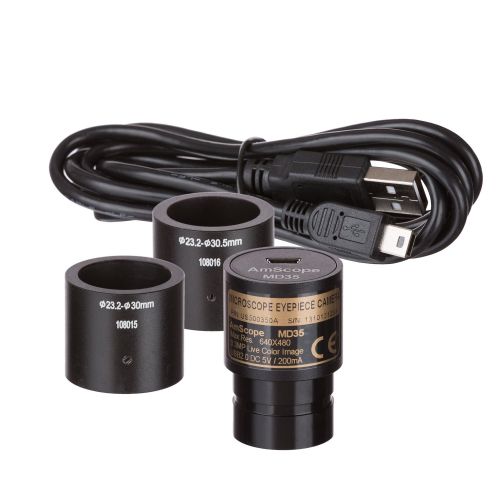  [아마존베스트]AmScope M170C-E 40X-1000X Dual LED Solid-Metal Portable Compound Microscope with Camera, White