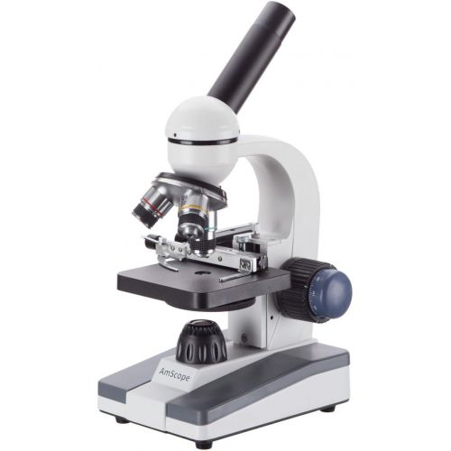  [아마존베스트]AmScope M150C-MS Compound Monocular Microscope, WF10x and WF25x Eyepieces, 40x-1000x Magnification, LED Illumination, Brightfield, Single-Lens Condenser, Coaxial Coarse and Fine Fo