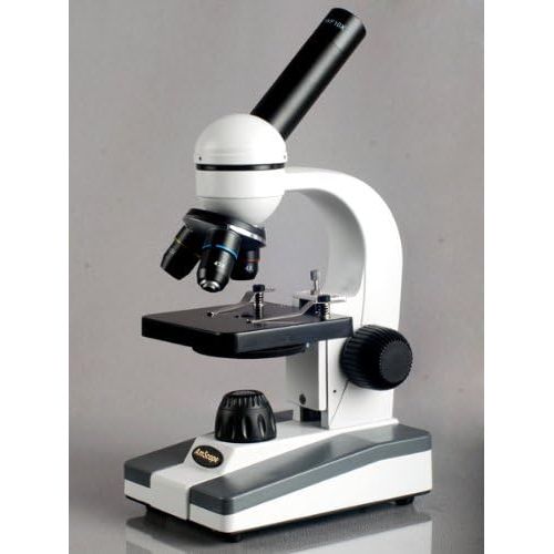  [아마존베스트]AmScope M148C-E Compound Monocular Microscope, WF10x and WF25x Eyepieces, 40x-1000x Magnification, LED Illumination, Brightfield, Single-Lens Condenser, Plain Stage, 110V or Batter