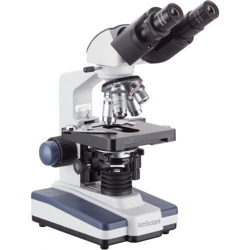  [아마존베스트]AmScope 40X-2500X LED Binocular Compound Microscope with 50pc Blank Slides and 5MP Camera