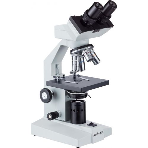  [아마존베스트]AmScope B100B-MS Compound Binocular Microscope, 40X-2000X Magnification, Brightfield, Tungsten Illumination, Abbe Condenser, Mechanical Stage