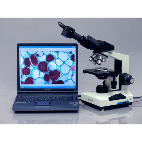  [아마존베스트]AmScope B490A-LED Compound Binocular Microscope, WF10x and WF16x Eyepieces, 40X-1600X Magnification, Brightfield/Darkfield (BF/DF), LED Illumination, Abbe Condenser, Double-Layer M