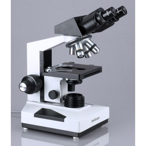  [아마존베스트]AmScope B490A-LED Compound Binocular Microscope, WF10x and WF16x Eyepieces, 40X-1600X Magnification, Brightfield/Darkfield (BF/DF), LED Illumination, Abbe Condenser, Double-Layer M