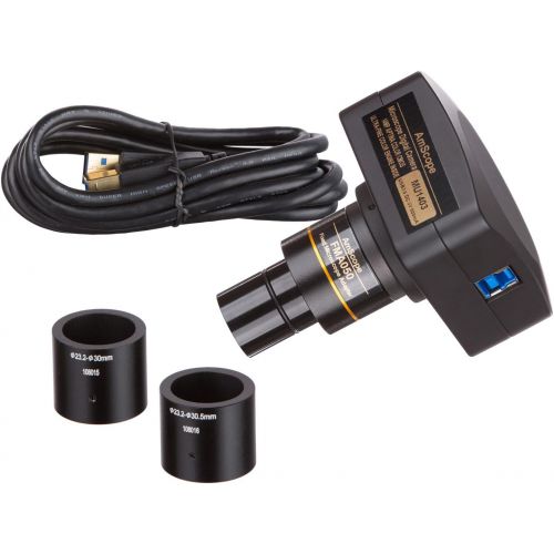  [아마존베스트]AmScope MU1403-CK 14MP Live Video USB3.0 Microscope Digital Camera 14 MP + Calibration Kit