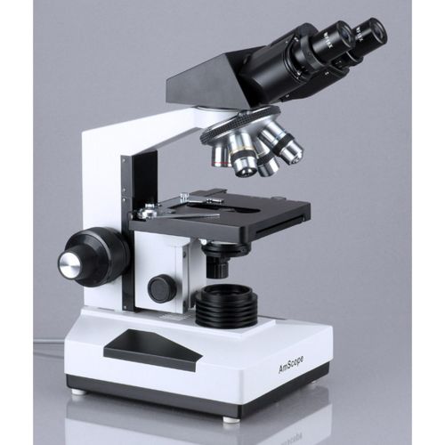  [아마존베스트]AmScope B490B-LED Compound Binocular Microscope, WF10x and WF20x Eyepieces, 40X-2000X Magnification, Brightfield, LED Illumination, Abbe Condenser, Double-Layer Mechanical Stage, S