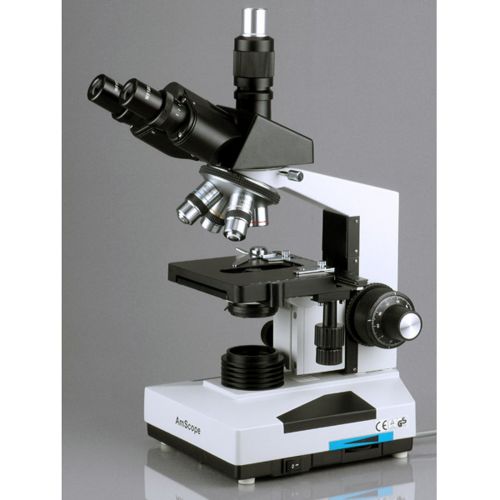  [아마존베스트]AmScope 40X-2000X LED Trinocular Biological Compound Microscope, White, T490B-LED