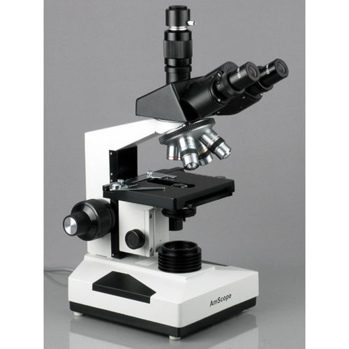  [아마존베스트]AmScope 40X-2000X LED Trinocular Biological Compound Microscope, White, T490B-LED