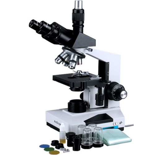  [아마존베스트]AmScope 40X-2000X LED Trinocular Biological Compound Microscope, White, T490B-LED