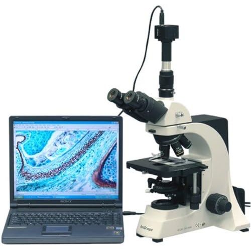 [아마존베스트]AmScope T700D-10M Digital Professional Trinocular Compound Microscope, 40X-2500X Magnification, PL10x, WH20x, and WH25x Super-Widefield Eyepieces, Quintuple Nosepiece with 5 Infini