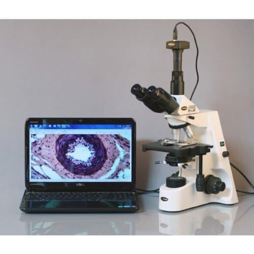  [아마존베스트]AmScope T690C-M Digital Trinocular Compound Microscope, 40X-2500X Magnification, WH10x and WH25x Super-Widefield Eyepieces, Infinity Objectives, Brightfield, Kohler Condenser, Doub