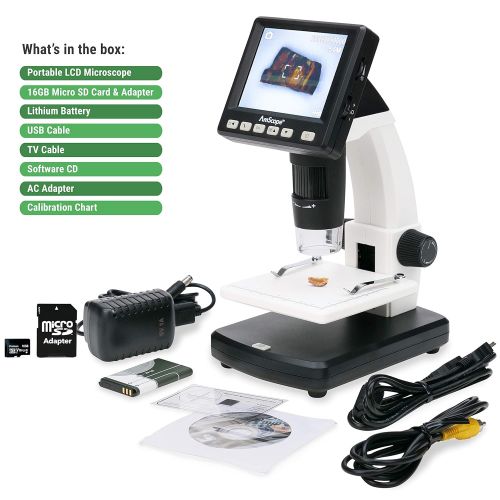  [아마존베스트]IQCREW by AmScope Kids Premium Portable LCD Color Digital Microscope with Rock and Mineral Collecting Look and Learn Activity Kit