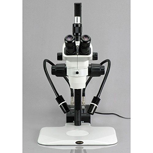  [아마존베스트]AmScope Powerful 6Watt LED Dual Double Gooseneck Cold Light, 2LED Lights with Light Controller Sturdy Metal Frame for Microscope