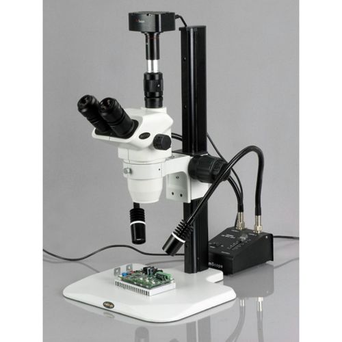  [아마존베스트]AmScope Powerful 6Watt LED Dual Double Gooseneck Cold Light, 2LED Lights with Light Controller Sturdy Metal Frame for Microscope