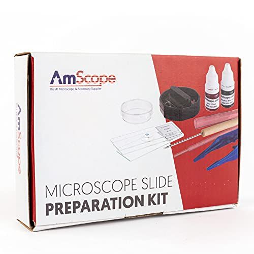  [아마존베스트]AmScope SP 14Microscope Slide Preparation Kit including Spills
