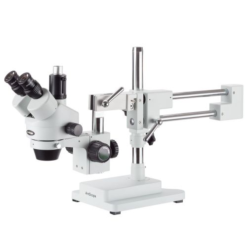  AmScope 3.5X-90X Simul-Focal Trinocular Stereo Microscope with LED Fiber Optic Light and 18MP USB3 Camera