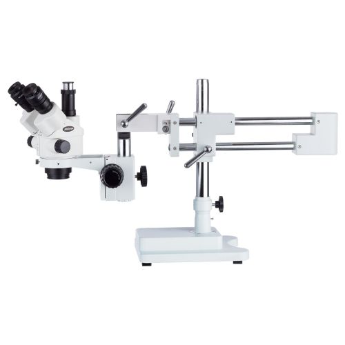  AmScope 3.5X-90X Simul-Focal Stereo Zoom Microscope on Boom Stand with an LED Light and 14MP USB3 Camera