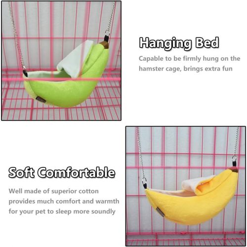  Amakunft Hamster Bed, Hamster Cage Accessories Hammock, Hamster House Toys for Small Animal Sugar Glider Squirrel Hamster Rat Playing Sleeping (Pineapple)