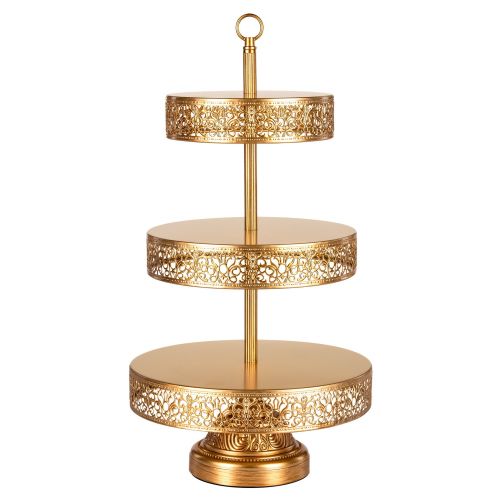  Amalfi Decor 3-Tier Reversible Dessert Cupcake Stand (Rose Gold) | Stainless Steel Frame