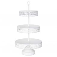 Amalfi Decor 3 Tier Dessert Cupcake Stand, Tower Display for Weddings Events Parties Decor Pedestal, Reversible Plates, Victoria Collection (White)