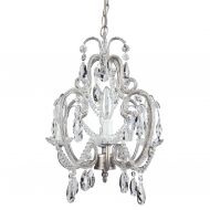 Amalfi Decor Tiffany Collection Authentic Crystal Beaded Mini Swag Chandelier Lighting with 4 Lights, W12 X H15(Silver)