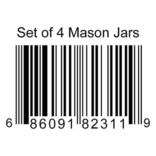  [아마존베스트]AmalgamNation Sets of 4 Mason Jar 24oz Mugs with Glass Handles,