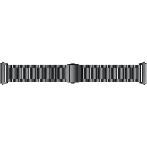  Amanod Solid Stainless Steel Accessory Metal Watch Bands Strap for Fitbit Ionic (135-210mm, Black)