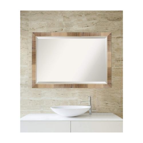  Amanti Art Natural Bathroom Vanity Mirror 20 x 16 glass size White Wash