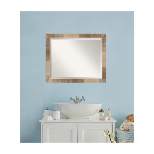  Amanti Art Natural Bathroom Vanity Mirror 20 x 16 glass size White Wash