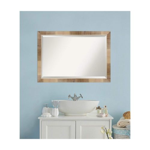  Amanti Art Natural Bathroom Vanity Mirror 24 x 18 glass size White Wash