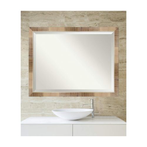  Amanti Art Natural Bathroom Vanity Mirror 24 x 18 glass size White Wash