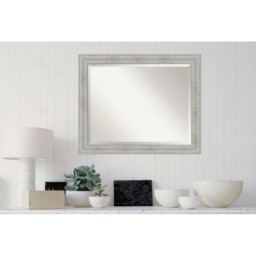  Amanti Art Rustic Whitewash Wood Wall Mirror Large