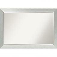 Amanti Art Bathroom Mirror Extra Large, Brushed Sterling Silver: Outer Size 40 x 28