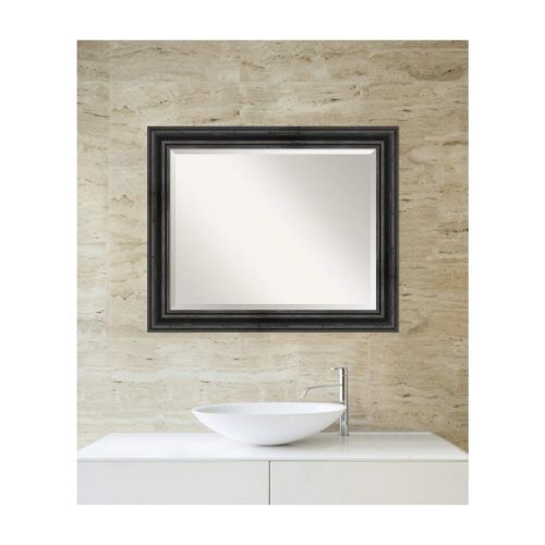  Amanti Art Rustic Pine Bathroom Vanity Mirror 22 x 28 glass size Black