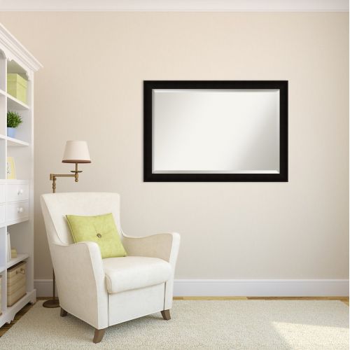  Amanti Art Wall Mirror Extra Large, Manteaux Black Wood: Outer Size 40 x 28