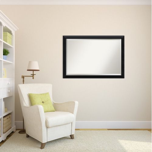  Amanti Art Wall Mirror Extra Large, Nero Black Wood: Outer Size 39 x 27