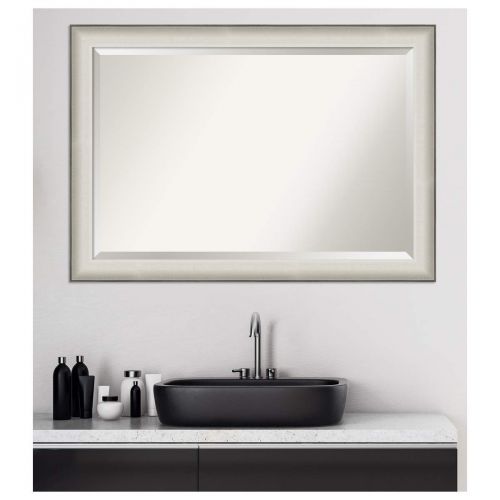  Amanti Art Farmhouse Brown Bathroom Vanity Mirror