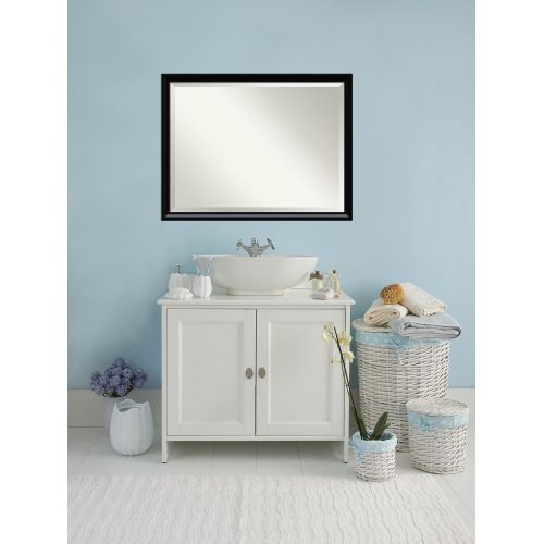  Amanti Art Oversize Large, Outer Size 43 x 33 Wall Mirror OS Lrg, Steinway Black Scoop: 43x33 Large-43 x 33