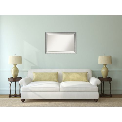  Amanti Art Vegas Burnished Silver Wall Mirror Extra Large Outer Size 41 x 29