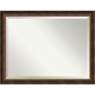 Amanti Art Vanity Bathroom Wall | Veneto Distressed Black Frame | Solid Wood Mirror |, Glass Size 40x30,